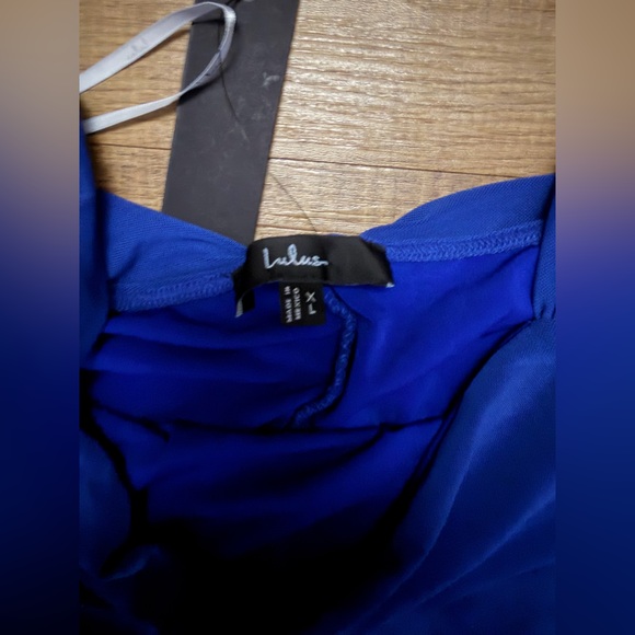 Lulus Amazing Presence Blue Mesh Ruched Column Maxi
Dress - Picture 5 of 5